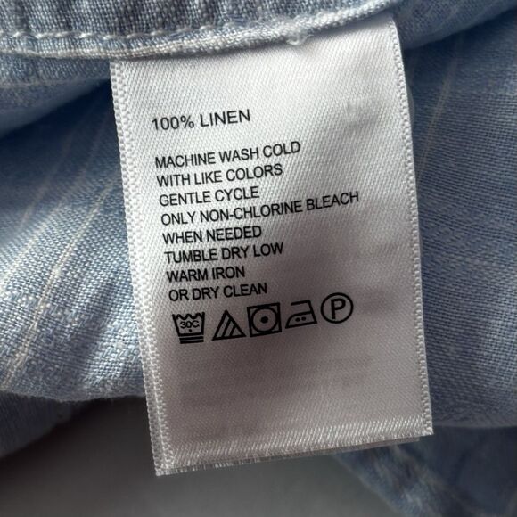 Tommy Bahama Plaid Linen Shirt Men's Size Large Blue White Ventana Beach NEW - Picture 8 of 13